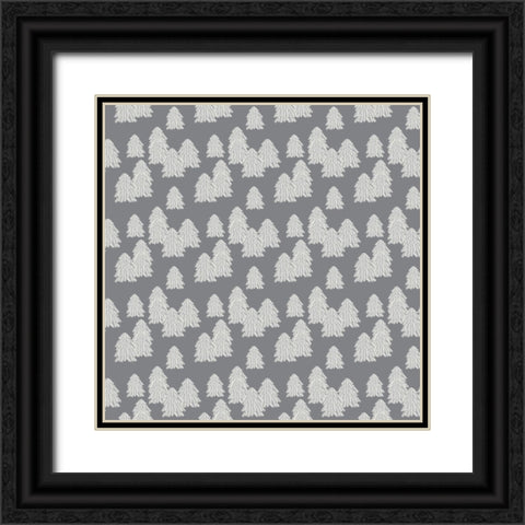 Frosty Forest Pattern 1 V2 Black Ornate Wood Framed Art Print with Double Matting by Sweet Melody Designs