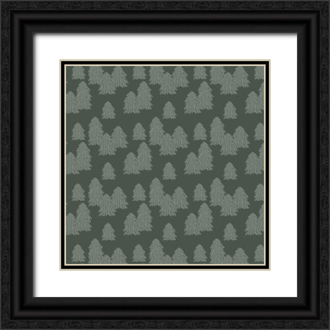 Frosty Forest Pattern 2 Black Ornate Wood Framed Art Print with Double Matting by Sweet Melody Designs