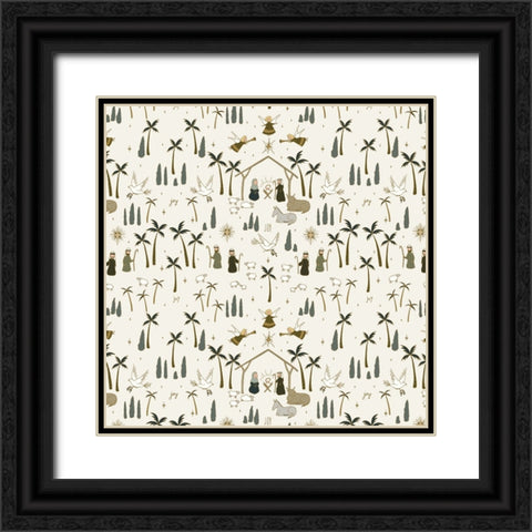 Joyful Pattern 1 Black Ornate Wood Framed Art Print with Double Matting by Sweet Melody Designs