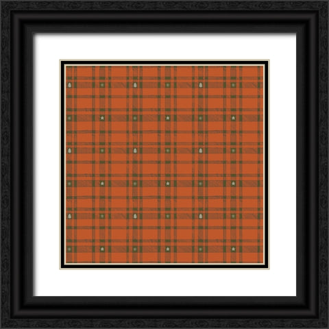 Merry Plaid Pattern 2 Black Ornate Wood Framed Art Print with Double Matting by Sweet Melody Designs