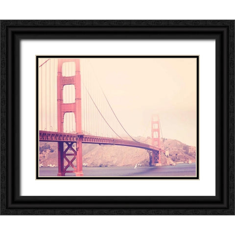 Golden Gate Vintage Black Ornate Wood Framed Art Print with Double Matting by Davis Ashley