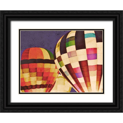 Three Hot Air Balloons Black Ornate Wood Framed Art Print with Double Matting by Davis Ashley