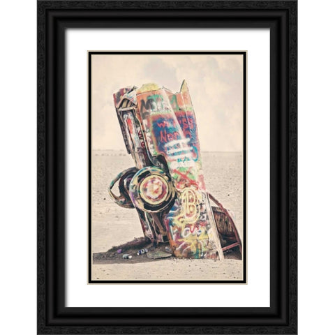 Cadillac Single Car Black Ornate Wood Framed Art Print with Double Matting by Davis Ashley