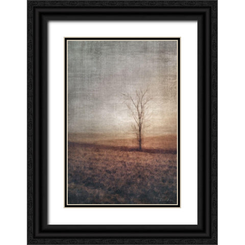 Lone Tree Black Ornate Wood Framed Art Print with Double Matting by Brown, Denise