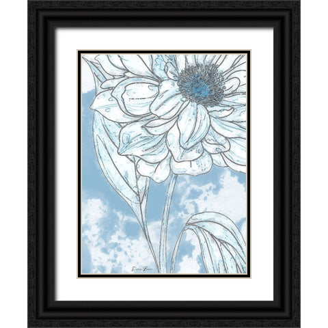 Blue Floral 2 Black Ornate Wood Framed Art Print with Double Matting by Brown, Denise