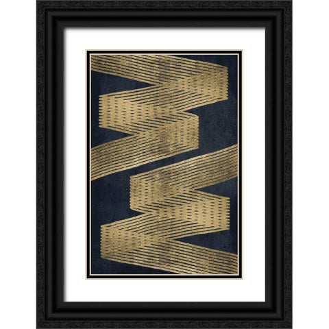 Golden Criss Cross 1 Black Ornate Wood Framed Art Print with Double Matting by Brown, Denise