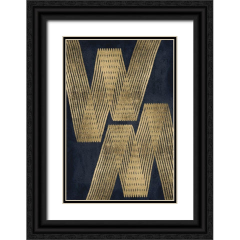 Golden Criss Cross 2 Black Ornate Wood Framed Art Print with Double Matting by Brown, Denise