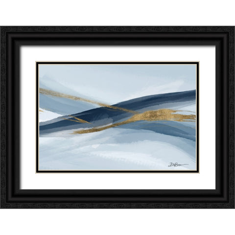 Newness In Navy Black Ornate Wood Framed Art Print with Double Matting by Brown, Denise