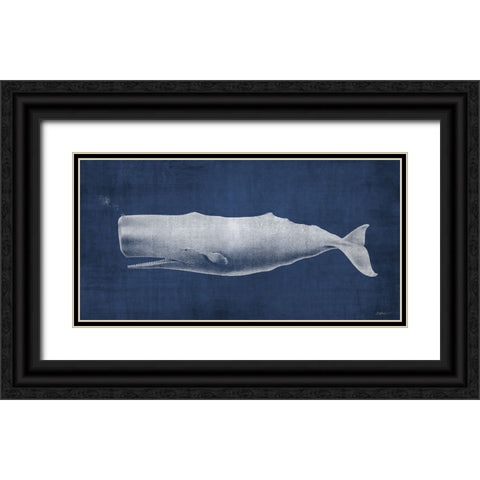 Whale 1 V2 Black Ornate Wood Framed Art Print with Double Matting by Brown, Denise