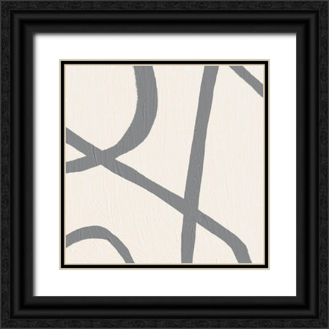Contrasting Lines 2 Gray Black Ornate Wood Framed Art Print with Double Matting by Brown, Denise