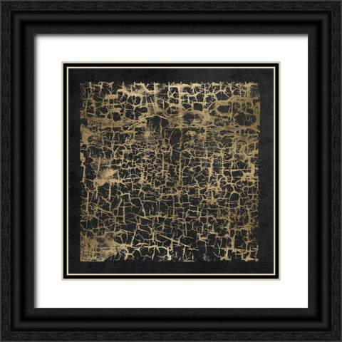 Crackle 2 Black Ornate Wood Framed Art Print with Double Matting by Brown, Denise