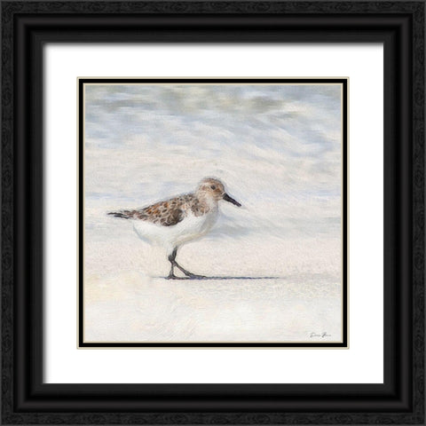 Eclipsed Sandpiper Black Ornate Wood Framed Art Print with Double Matting by Brown, Denise
