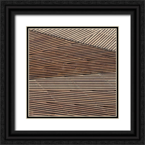 Geometric Wood 2 Black Ornate Wood Framed Art Print with Double Matting by Brown, Denise