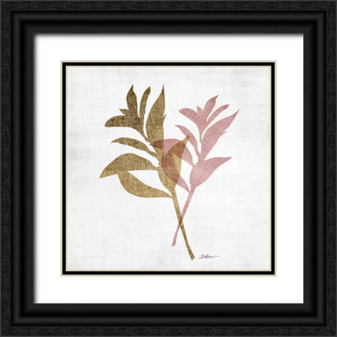 Blush Foliage 2 Black Ornate Wood Framed Art Print with Double Matting by Brown, Denise