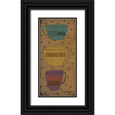 Coffee Dots Panel 1 Black Ornate Wood Framed Art Print with Double Matting by DiPaolo, Dan