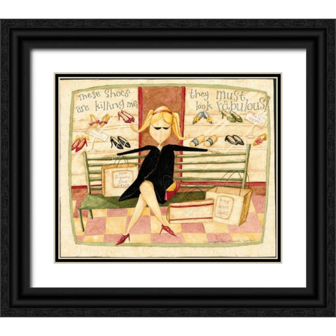 Shoes Black Ornate Wood Framed Art Print with Double Matting by DiPaolo, Dan