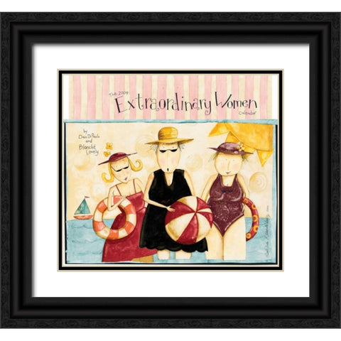 Girlfriends Black Ornate Wood Framed Art Print with Double Matting by DiPaolo, Dan