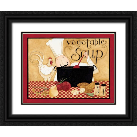Vegie Soup Black Ornate Wood Framed Art Print with Double Matting by DiPaolo, Dan
