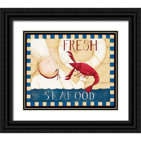 Fresh Seafood Black Ornate Wood Framed Art Print with Double Matting by DiPaolo, Dan