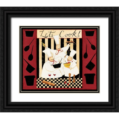 Cook Together Black Ornate Wood Framed Art Print with Double Matting by DiPaolo, Dan