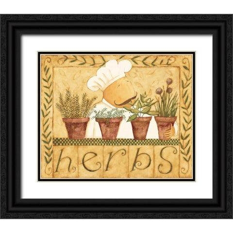 Kitchen Herbs Black Ornate Wood Framed Art Print with Double Matting by DiPaolo, Dan