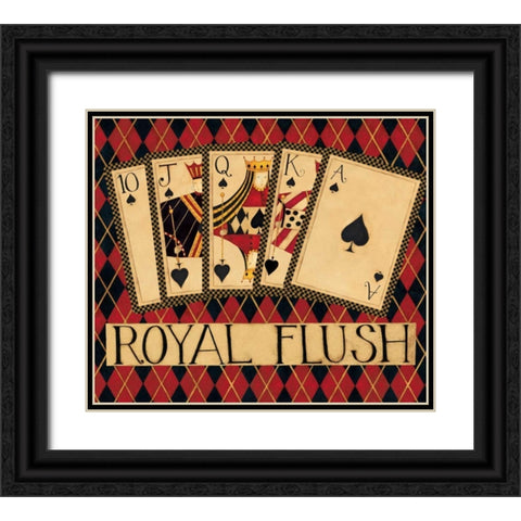 Royal Flush Black Ornate Wood Framed Art Print with Double Matting by DiPaolo, Dan