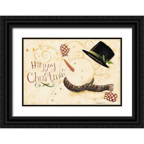 Happy Christmas Black Ornate Wood Framed Art Print with Double Matting by DiPaolo, Dan