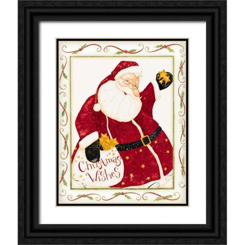 Santa Black Ornate Wood Framed Art Print with Double Matting by DiPaolo, Dan