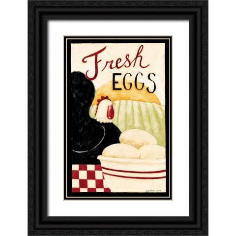 Fresh Eggs Black Ornate Wood Framed Art Print with Double Matting by DiPaolo, Dan