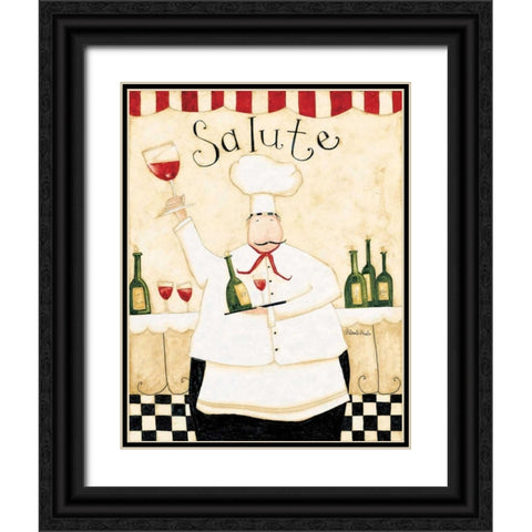 Salute Wine Black Ornate Wood Framed Art Print with Double Matting by DiPaolo, Dan