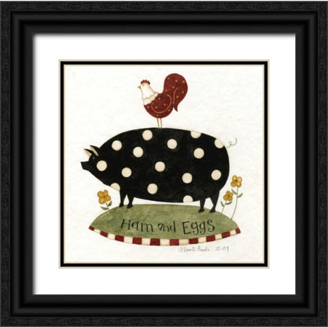 Ham and eggs Black Ornate Wood Framed Art Print with Double Matting by DiPaolo, Dan