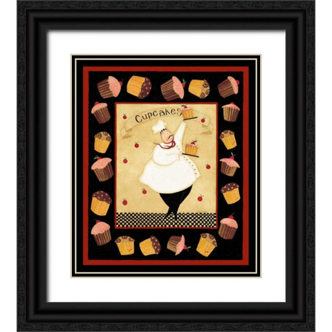 Dancing With Cupcakes Black Ornate Wood Framed Art Print with Double Matting by DiPaolo, Dan