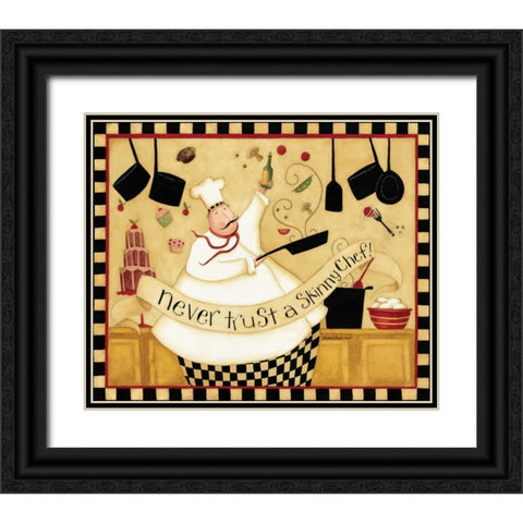 Skinny Chef Black Ornate Wood Framed Art Print with Double Matting by DiPaolo, Dan