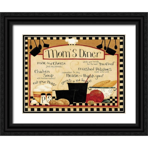 Moms Diner Black Ornate Wood Framed Art Print with Double Matting by DiPaolo, Dan