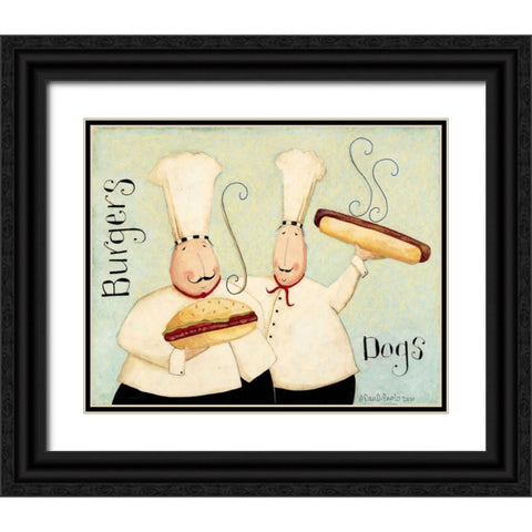 Burgers Dogs Black Ornate Wood Framed Art Print with Double Matting by DiPaolo, Dan