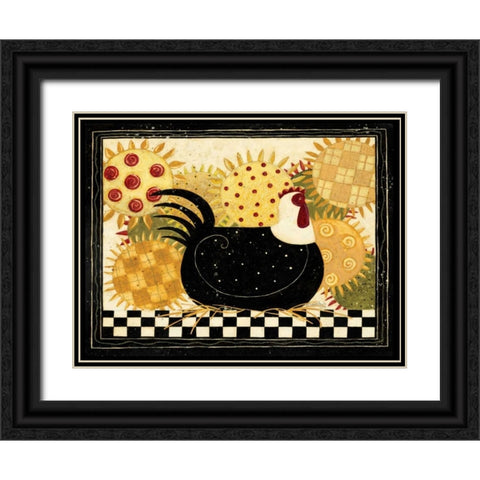 Hen Black Ornate Wood Framed Art Print with Double Matting by DiPaolo, Dan