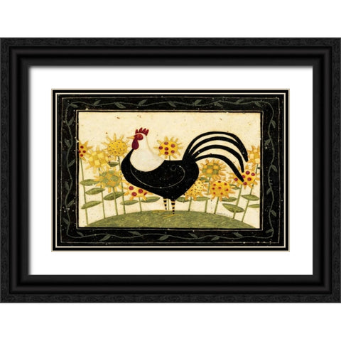 Hey There Rooster Black Ornate Wood Framed Art Print with Double Matting by DiPaolo, Dan