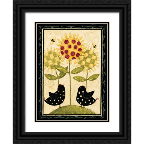 Chicks Black Ornate Wood Framed Art Print with Double Matting by DiPaolo, Dan