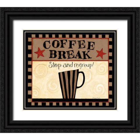 Coffee Break Black Ornate Wood Framed Art Print with Double Matting by DiPaolo, Dan