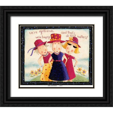 Girld Friends Black Ornate Wood Framed Art Print with Double Matting by DiPaolo, Dan