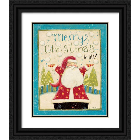 Merry Christmas 1 Black Ornate Wood Framed Art Print with Double Matting by DiPaolo, Dan