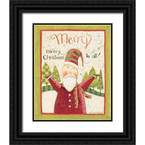 Merry Christmas Black Ornate Wood Framed Art Print with Double Matting by DiPaolo, Dan
