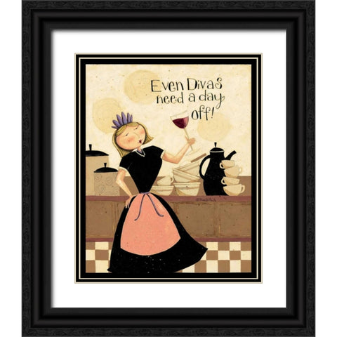 Divas Black Ornate Wood Framed Art Print with Double Matting by DiPaolo, Dan