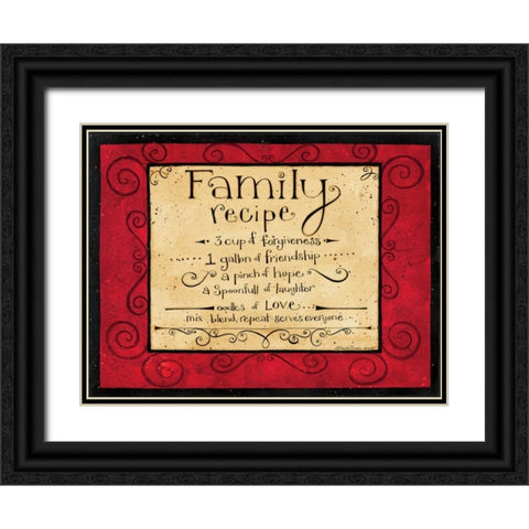 Family Recipe Black Ornate Wood Framed Art Print with Double Matting by DiPaolo, Dan
