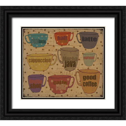 Coffee Dots Black Ornate Wood Framed Art Print with Double Matting by DiPaolo, Dan