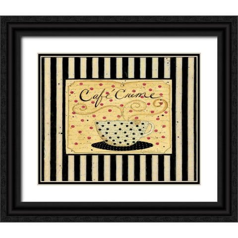 Cream Stripes Black Ornate Wood Framed Art Print with Double Matting by DiPaolo, Dan