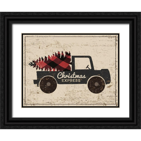 Christmas Express Black Ornate Wood Framed Art Print with Double Matting by DiPaolo, Dan