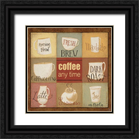 Coffee Anytime Black Ornate Wood Framed Art Print with Double Matting by DiPaolo, Dan