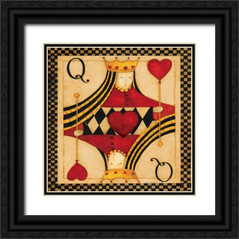 Q Hearts Black Ornate Wood Framed Art Print with Double Matting by DiPaolo, Dan