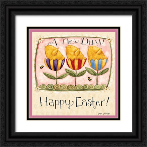 Easter Chicks Black Ornate Wood Framed Art Print with Double Matting by DiPaolo, Dan